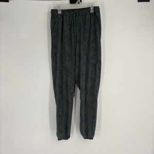 TOAD & CO Women's XS Green Purple Blue Print Jogger Pants Elastic Waist